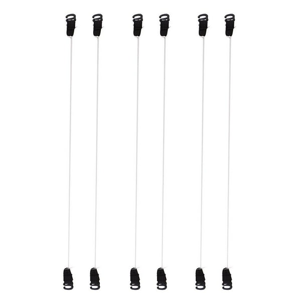 3 pares de ganchos de alambre de nailon elásticos negros para extensiones de cabello. S