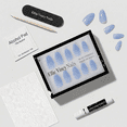 thumbnail image 3 of Ellie Vincy Press-On Nails –Soft Blue Almond Shape, Elegant and Chic Design, Perfect for Everyday Wear – Reusable Acrylic Nails in 15 Sizes –30 Nail Kit with Glue and Sticky Tabs for Easy Application, 3 of 11