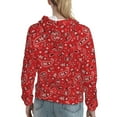 thumbnail image 7 of Salouo Red Paisley Floral Pattern Hoodie Sweatshirts for Women, Autumn Pullover Hoodie Workout Sweat Women's Long Sleeve Preppy Sweatshirts-Medium, 7 of 7