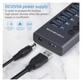 thumbnail image 4 of 10 Port USB 3.0 Hub Aluminum High Speed Splitter with Individual On/Off Switches for PC Laptop, 4 of 5
