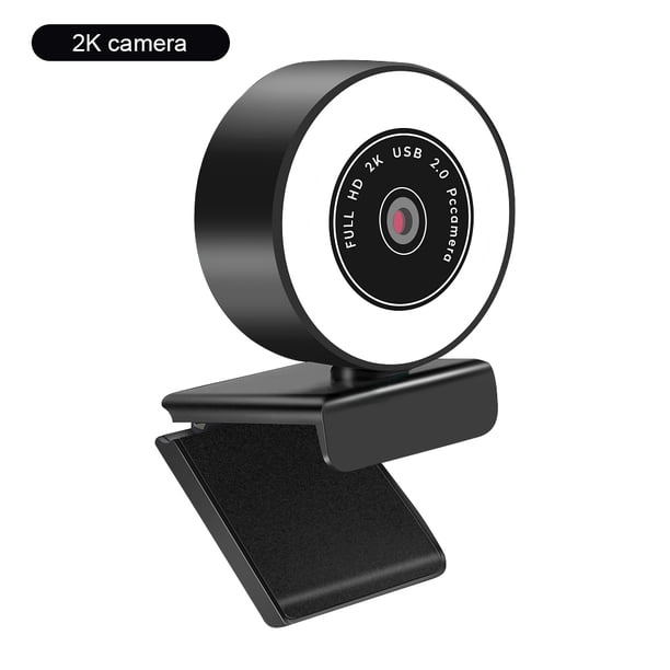 Cámara web USB LED Cámara para computadora Cámara de video blanca ajustable 5500K con micrófono, 2K sidaley EL000982-02