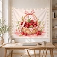 thumbnail image 5 of Pink Ribbon and Cherry Illustration Tapestry, 5 of 7
