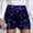 Dark Blue, variant on Womens Sequin Sparkle Shorts Elastic Waist Straight Sparkly Party Clubbing Mini Shorts - Summer Party Short Vacation Baggy Bottom Disco Hot Pants Gold M