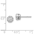 thumbnail image 3 of 14k White Gold Diamond Semi-mount Stud Earrings - 6mm center stones not included, 3 of 5