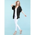 thumbnail image 5 of Made by Johnny Women's Kimono Style Short Sleeve Dolman Cardigan XXXL BLACK, 5 of 6