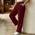 thumbnail image 6 of Gubotare Women Sweatpants Womens Wide Leg Sweatpants Baggy Lounge Pants High Waisted Drawstring Joggers Pant with Pockets (Wine,XXXL), 6 of 7