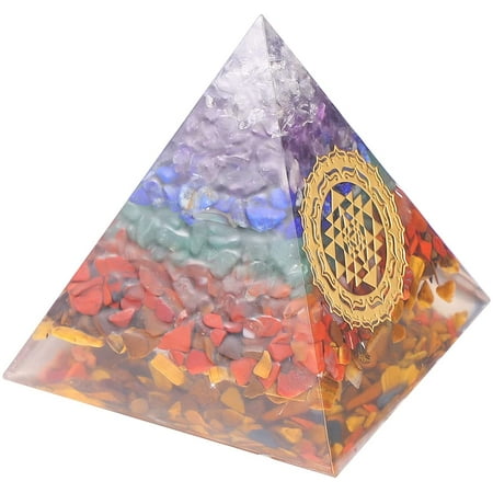 7 Chakra Pyramid Rainbow Crystal Quartz Positive Energy Generator Pyramids Healing Stones For Emf Protection Meditation Chakra Balancing Yoga Spiritual Gift 65 70 Mm