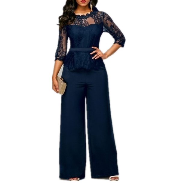 Size Women Slim Lace Jumpsuit Long