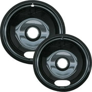 Range Kleen Black Porcelain Drip Pans, 2 Piece