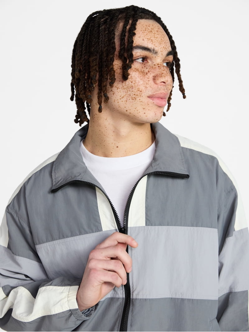 No Boundaries Windbreaker Jacket with Long Sleeves, Men's XS-5XL