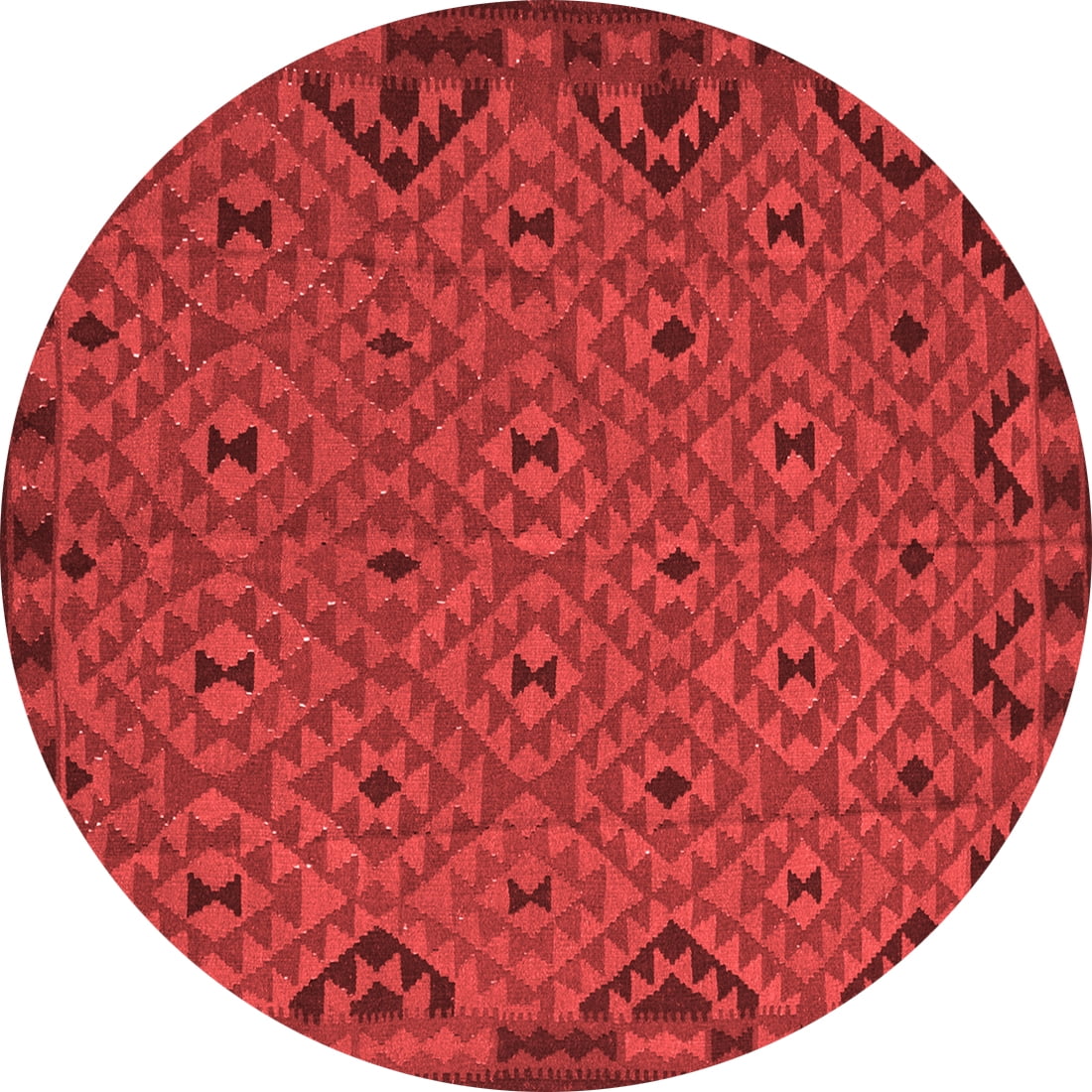 Ahgly Company Indoor Round Southwestern Red Country Area Rugs, 8' Round