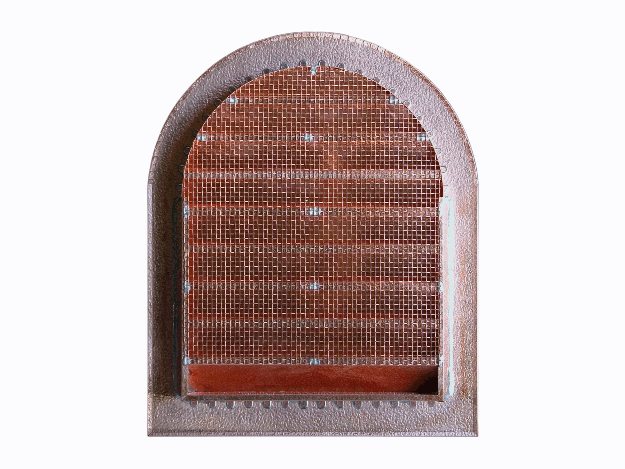 Hammered Copper Tombstone Louvered Gable Wall Vent Vent Size: 12" W x 18" H, Mount Type: Flush
