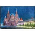 thumbnail image 4 of Dreamtimes Winter Red Square Non-Slip Area Rug 72"x48", Christmas Moscow Street Soft Non Slip Washable Floor Mats for Indoor Front Porch,Living Room, Bedroom,Kitchen, 4 of 7