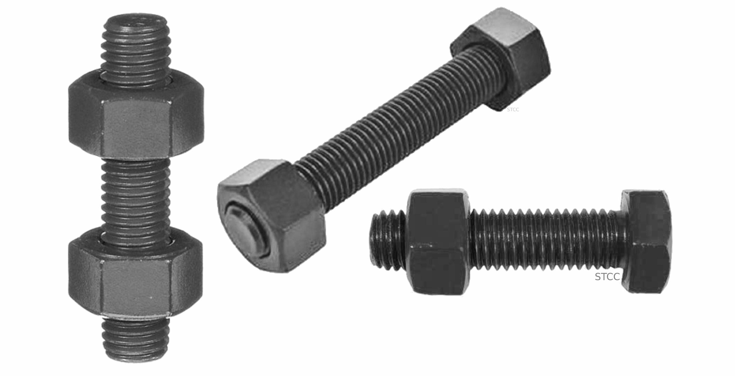 3/4"-10 Thread Size, 6" Long B7 Black-Oxide Coated Alloy SteelMedium-Strength Threaded Rod, (20 rods & 40 nuts)