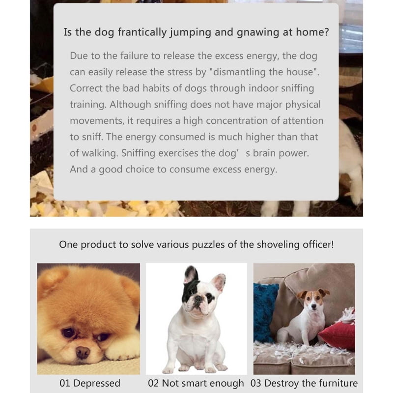 Snuffle Mat Interactive Feed Game Dog Puzzle Toys Pet Foraging Mat Easy to Fill