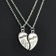 thumbnail image 2 of UDIYO 2 Pcs/Set Hot Mother Daughter Heart Pendant Matching Necklace Xmas Gift Jewelry, 2 of 6