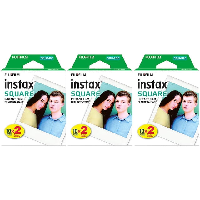 Película Fujifilm INSTAX SQUARE, paquete doble, 20 exposiciones