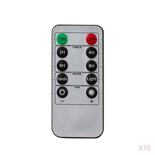 10pcs 10 Tecs De Control Remoto Con Temporizador LED Ve Parpadeante Oscinte Sin Lma Zulema Control remoto de velas