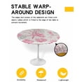 thumbnail image 2 of nqOlkjepod Pink Coastal Starfish Round Tablecloth, Fitted Table Cover with Elastic for 36"-44" Round Tables, Nautical Rudder Ocean Animals Table Cloth Outdoor Dinning Party Waterproof Tablecloths, 2 of 6