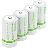 Discharge Nimh Battery - BAKTH Upgraded 10000mAh D Size High Performance NiMH Pre Charged Low Self Discharge Rechargeable Batteries for