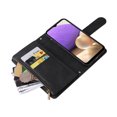 thumbnail image 3 of Allytech Wallet Case for Samsung Galaxy A32 5G 6.5-inch Phone (Not fit A32 4G) - Folio Flip Cover Kickstand Multiple Cards Holders Cash Pocket Zipper Wallet Case with Hand Wrist Shoulder Strap - Black, 3 of 6