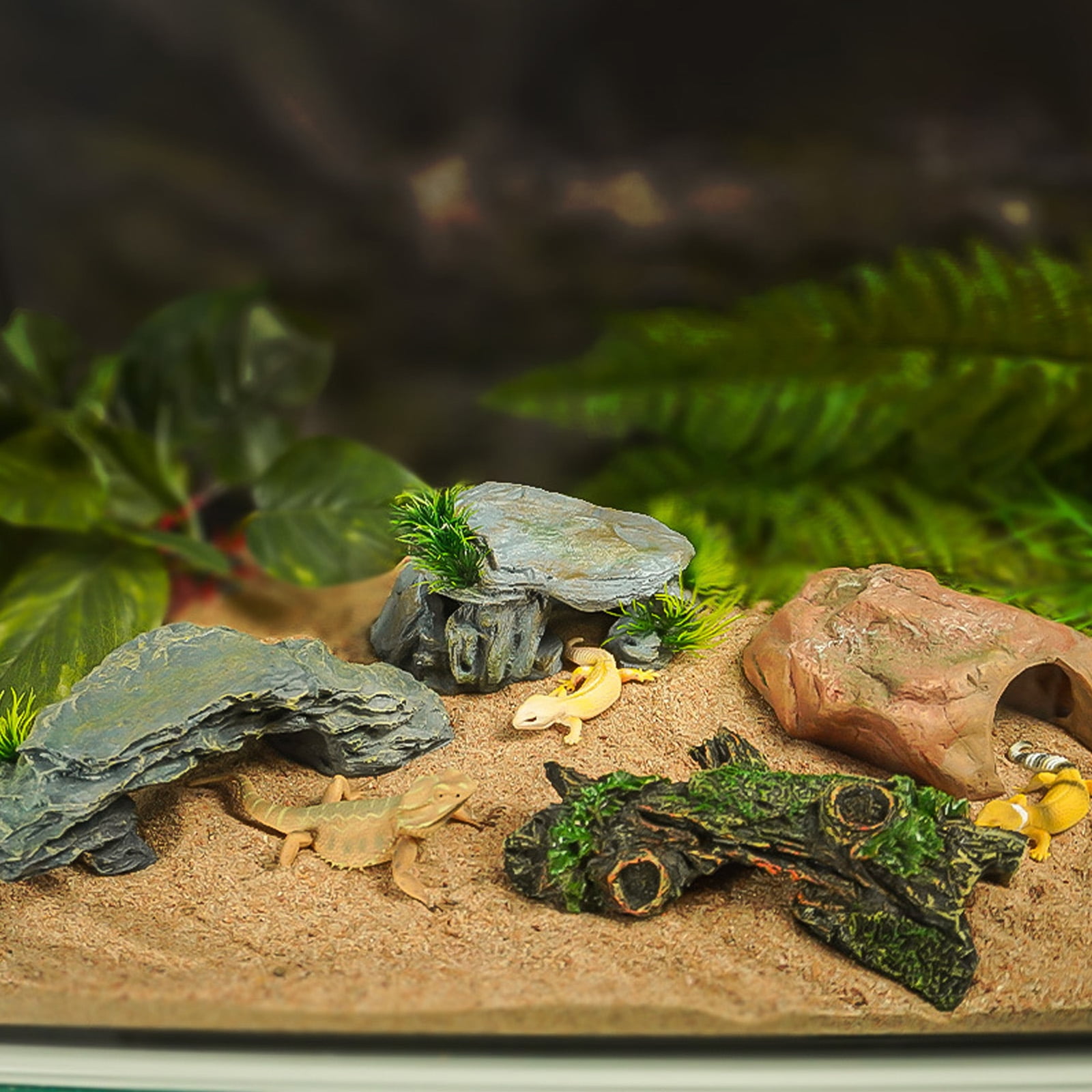 Aquariums Resin Shelter Cave Landscape Decoration Terrariums Basking Platform Reptiles Hideouts Cave Habitats Ornament