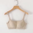 thumbnail image 2 of SMihono Stylish Women's Cotton Bralette - Wireless Unlined Sleep Comfortable Seamless Cami Bra Backless Sexy Seamless Push-Up Everyday Bras Khaki L, 2 of 5