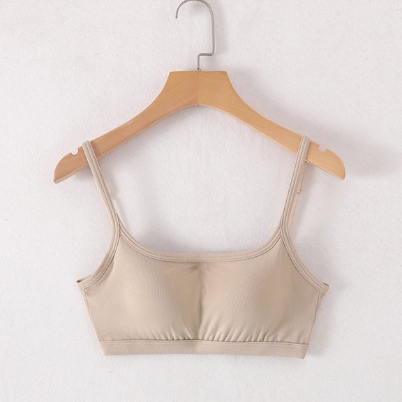 ALLLIST Bras for Women Back Smoothing Padded Wireless Bralette Solid Yellow Push up Crop-Top Lingerie for Women Size S-2XL