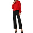 thumbnail image 2 of REFINED ATTIRE Women's Short Peacoat Turn Down Collar Single Breasted Button Closure Overcoat Red M, 2 of 6