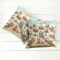thumbnail image 4 of Ambesonne Cat Throw Pillow Cover Pack of 2, Summer Kittens Sandy Beach Fun, 2 Pcs-18"x18", Beige Orange Pale Blue, 4 of 5