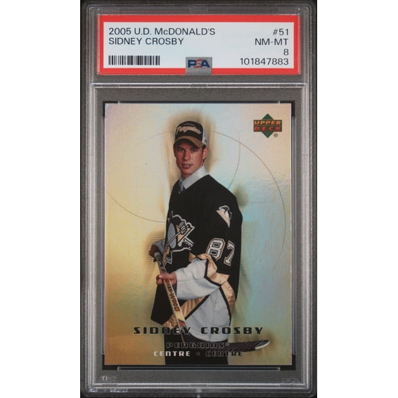 Sidney Crosby 2005 Upper Deck McDonalds Hockey Rookie Card #51 Graded PSA 8 Cert #101847883