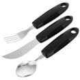 thumbnail image 1 of KONTONTY 3Pcs Anti Skid Adaptive Utensils Set Tremble Proof Tableware for Elderly Home Use, 1 of 8