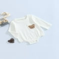 thumbnail image 2 of PENGXIANG Bébé Fille Garçons Automne Romper Ours Broderie Cou Manches Courtes Snaps Combinaison, 2 of 6