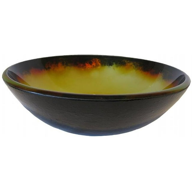 Novatto NOHP-G033ORB Occaso Glass Vessel Bathroom Sink Set, Oil Rubbed Bronze