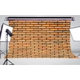 thumbnail image 3 of ABPHOTO Polyester 7x5ft Classic Neatly Orange Brick Photography Background Photo studio Backdrop photography Wall Indoor wallpaper background, 3 of 5