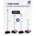 thumbnail image 6 of FVSA Broom and Dustpan Set for Home, 51" Long Handle Dustpan and Broom W/Comb, Purple Cleaning Kit, 6 of 8