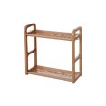 thumbnail image 2 of SSZMDLB 2Pcs Double Layer Kitchen Organizer, Multifunctional Plastic Storage Rack for Spices Condiments Knives, Countertop Utensil Holder, White or Coffee Condiment Rack, 2 of 9