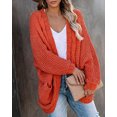thumbnail image 2 of Women Open Front Long Sleeve Chunky Knit Cardigan Sweaters Outwear with Pockets, 2 of 4