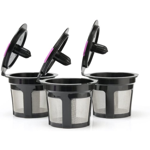 Paquete de 3 tazas de cápsulas de café reutilizables con filtro K, cápsulas de café vacías compatibles con cafeteras Keurig 2.0 y 1.0