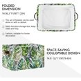 thumbnail image 3 of Watercolor Tropical Leaf Line Square Storage Basket Storage Bins Canvas Storage Organizer Closet Shelf Organizer for Home Office, 1 Pc, 3 of 7