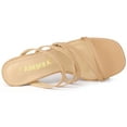 thumbnail image 4 of BLISSFUL STEP Women's Block Heel Crisscross Strap Heels Sandals, 4 of 6