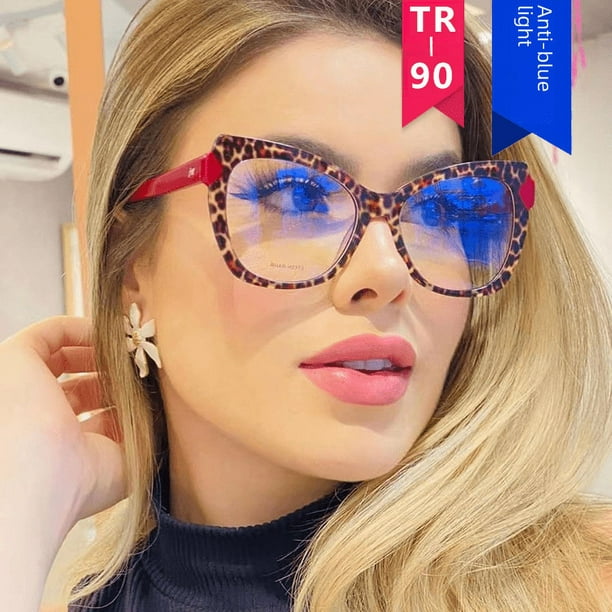 Gafas de sol TR90 con montura de ojo de gato a juego con color, con espejo plano y luz antiazul, con personalidad y contraste de color, sin maquillaje