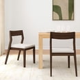 thumbnail image 2 of Plank+Beam Solid Wood Dining Chair Frame (2 Pack), Walnut with Cream Cushion, 2 of 10
