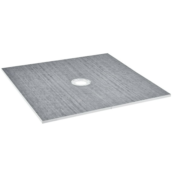 KFFKFF 72"x72" Waterproofing Shower Curb Tray Kit w/ Central Drain Thickened