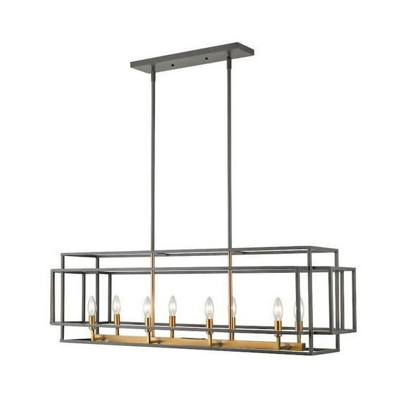 -8 Light Island/Billiard in Transitional Style-13 inches Wide By 13 inches High-Bronze/Olde Brass Finish Bailey Street Home 372-Bel-2750613