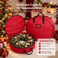 thumbnail image 6 of Christmas Wreath Storage Bag 29 inch with Zippered Opening, Carry Handles and Storage Pocket, Round Wreath Storage Container for Christmas Wreaths, Garlands and Seasonal Door Decorations, 6 of 6