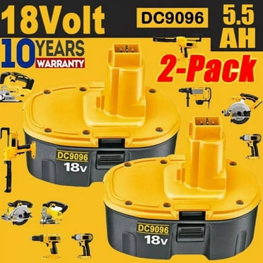 2PACK for DeWalt DC9096 Battery 18V 5500mAh Ni-MH Yellow&Black DC9096 DE9095 DE9098 DW9099 DW9098 DE9039