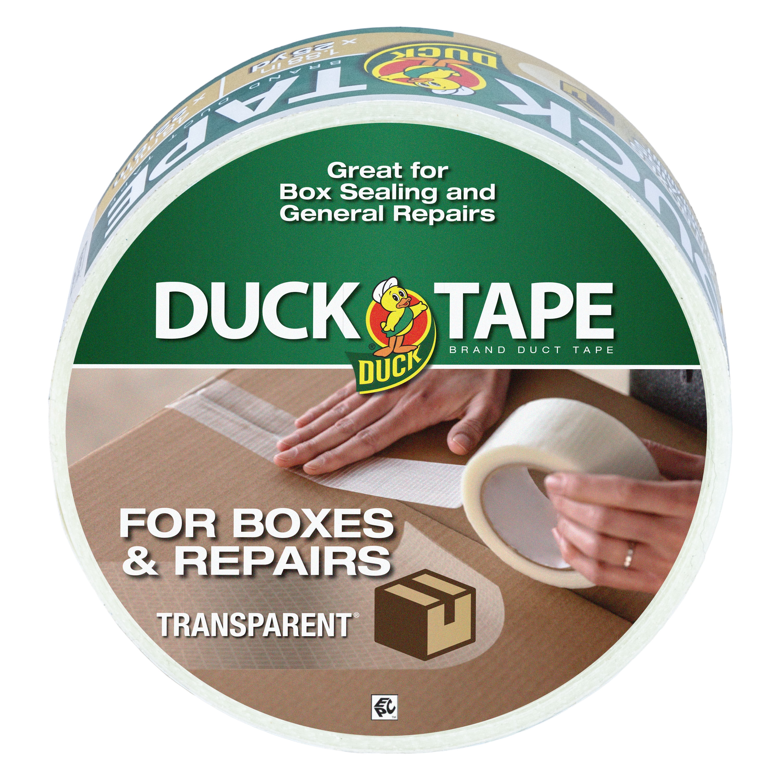 (2 pack) Duck Tape® for Boxes and Repairs - Clear, 1.88 in. x 25 yd.