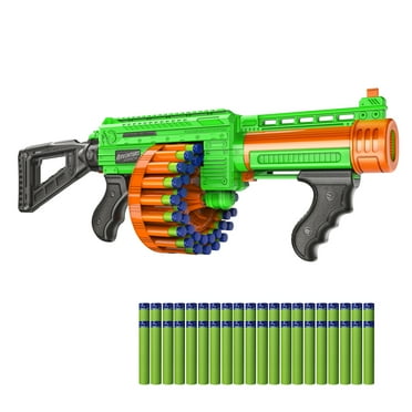 Adventure Force Villainator Pump-Action Super-Drum Foam Dart Blaster, Slamfire Power, Compatible with Most Standard Full-Length NERF Elite and XShot Dart Blasters, 8 