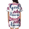 thumbnail image 3 of Kdxio God Bless America Patriotic Star Print Pajamas Sets for Women Short-Sleeved Pjs with Lounge Shorts Two Piece Sleepwear S-4XL, 3 of 8